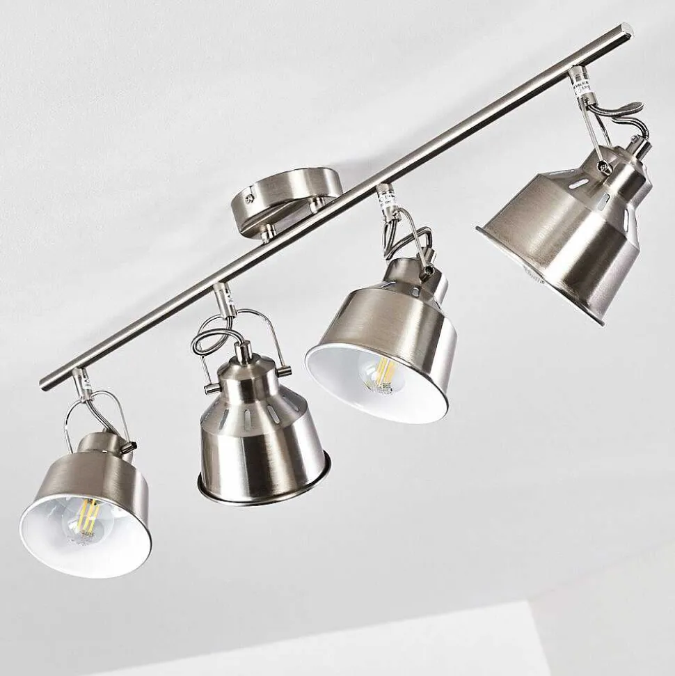 Plafonnier Safari Chrome Brosse, 4 Lumieres