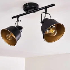 Plafonnier Safari Noir, 2 Lumieres