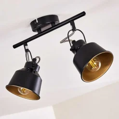 Plafonnier Safari Noir, 2 Lumieres