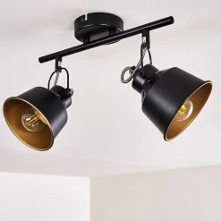 Plafonnier Safari Noir, 2 Lumieres