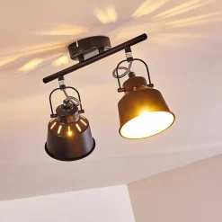 Plafonnier Safari Noir, 2 Lumieres