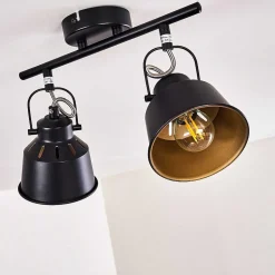 Plafonnier Safari Noir, 2 Lumieres