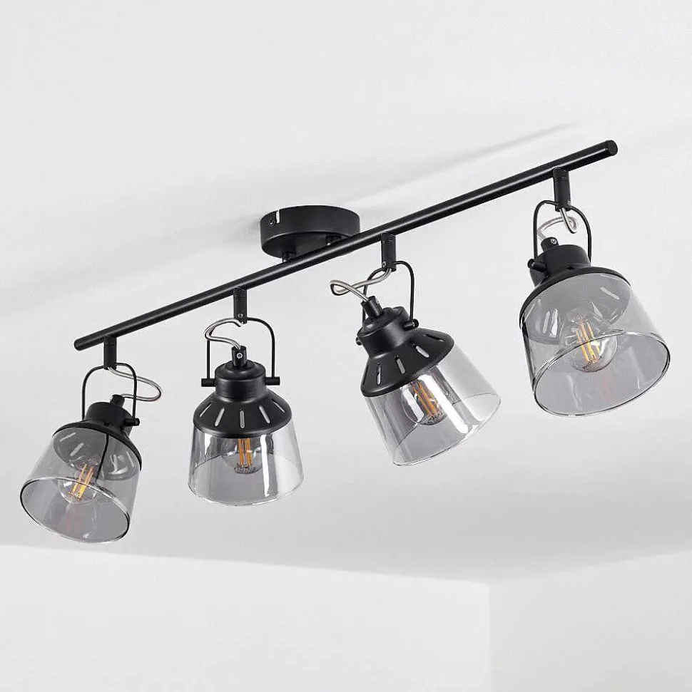 Plafonnier Safari Noir, 4 Lumieres