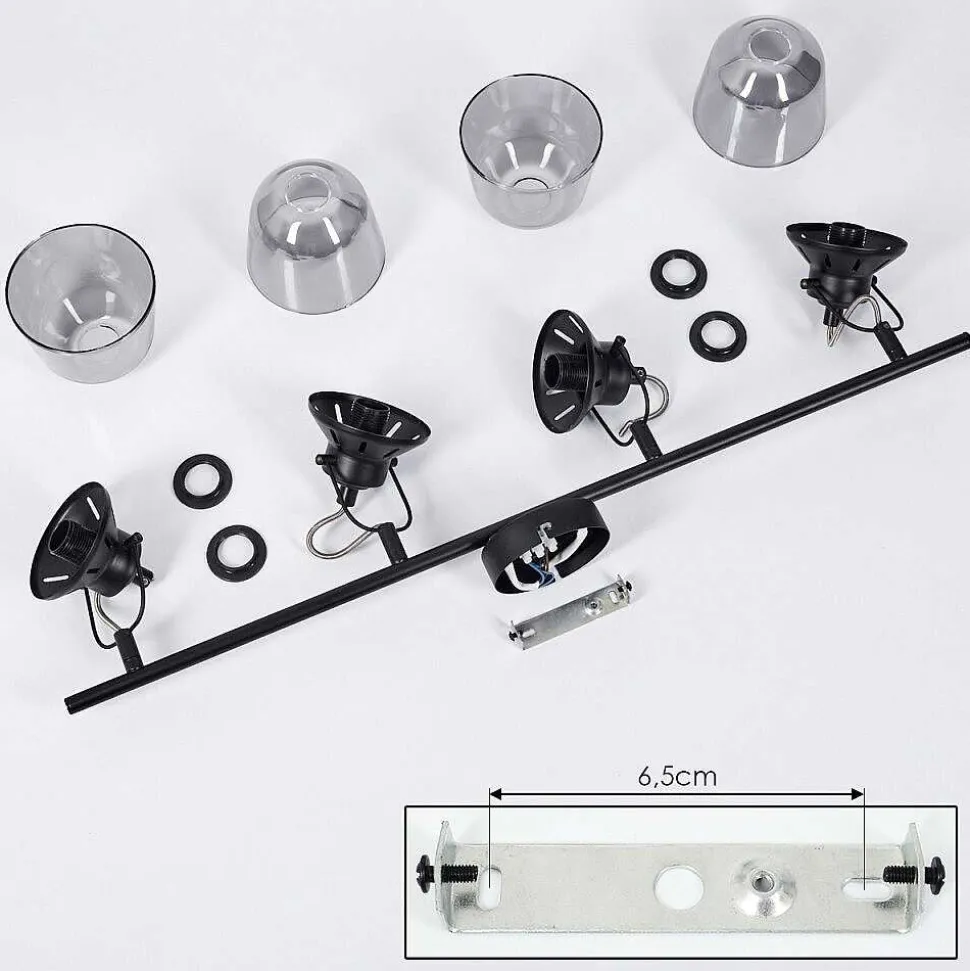 Plafonnier Safari Noir, 4 Lumieres