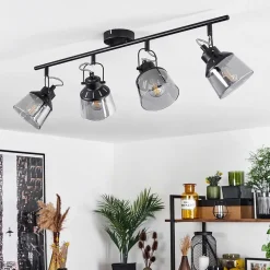 Plafonnier Safari Noir, 4 Lumieres