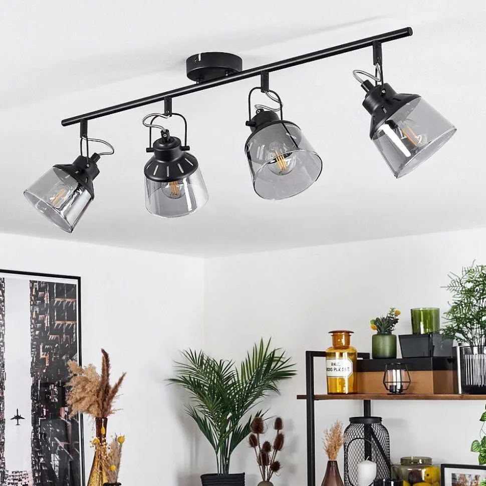 Plafonnier Safari Noir, 4 Lumieres