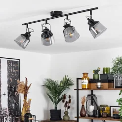 Plafonnier Safari Noir, 4 Lumieres