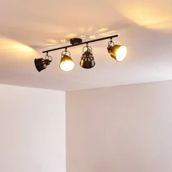 Plafonnier Safari Noir, 4 Lumieres