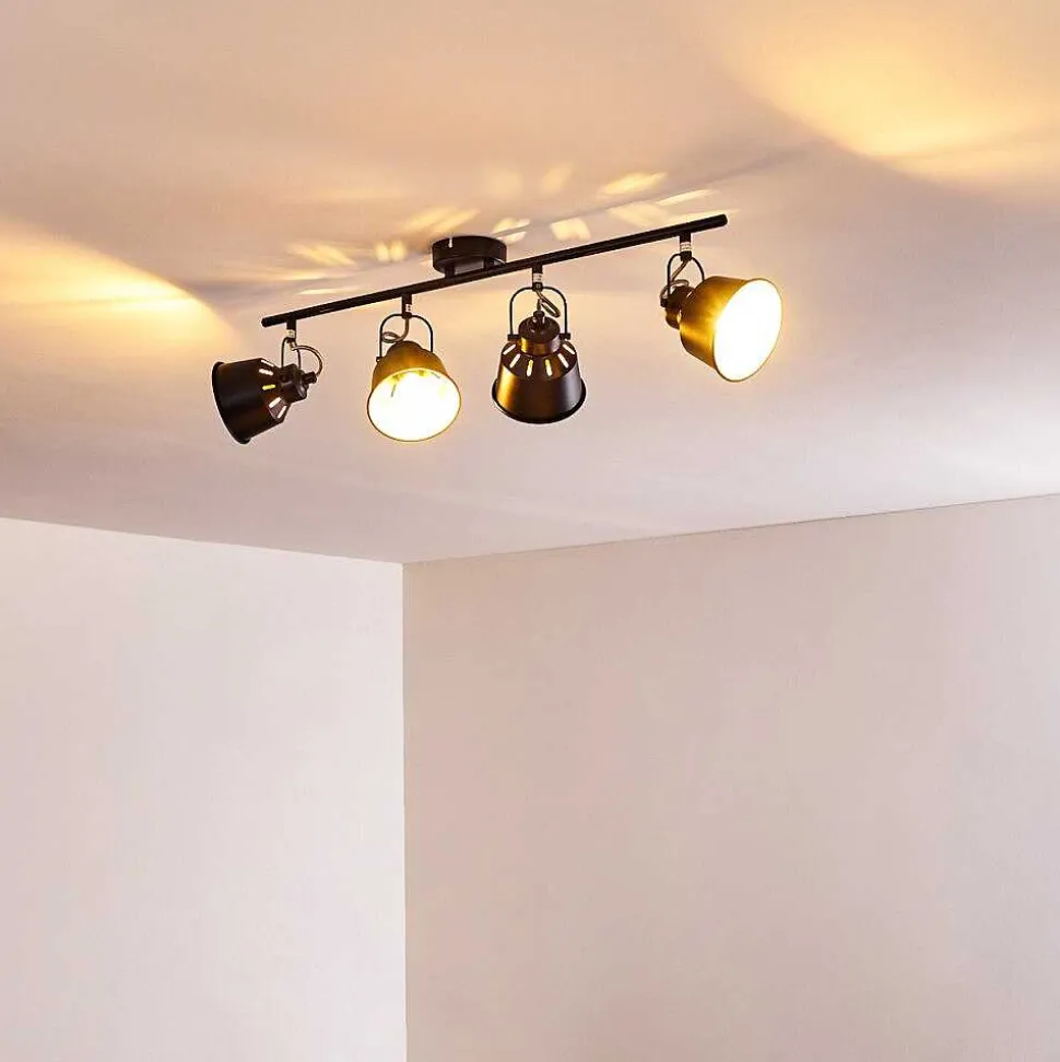 Plafonnier Safari Noir, 4 Lumieres