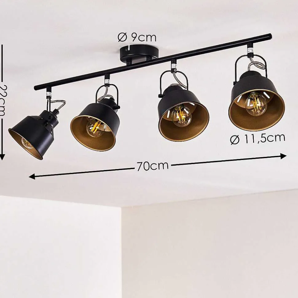 Plafonnier Safari Noir, 4 Lumieres