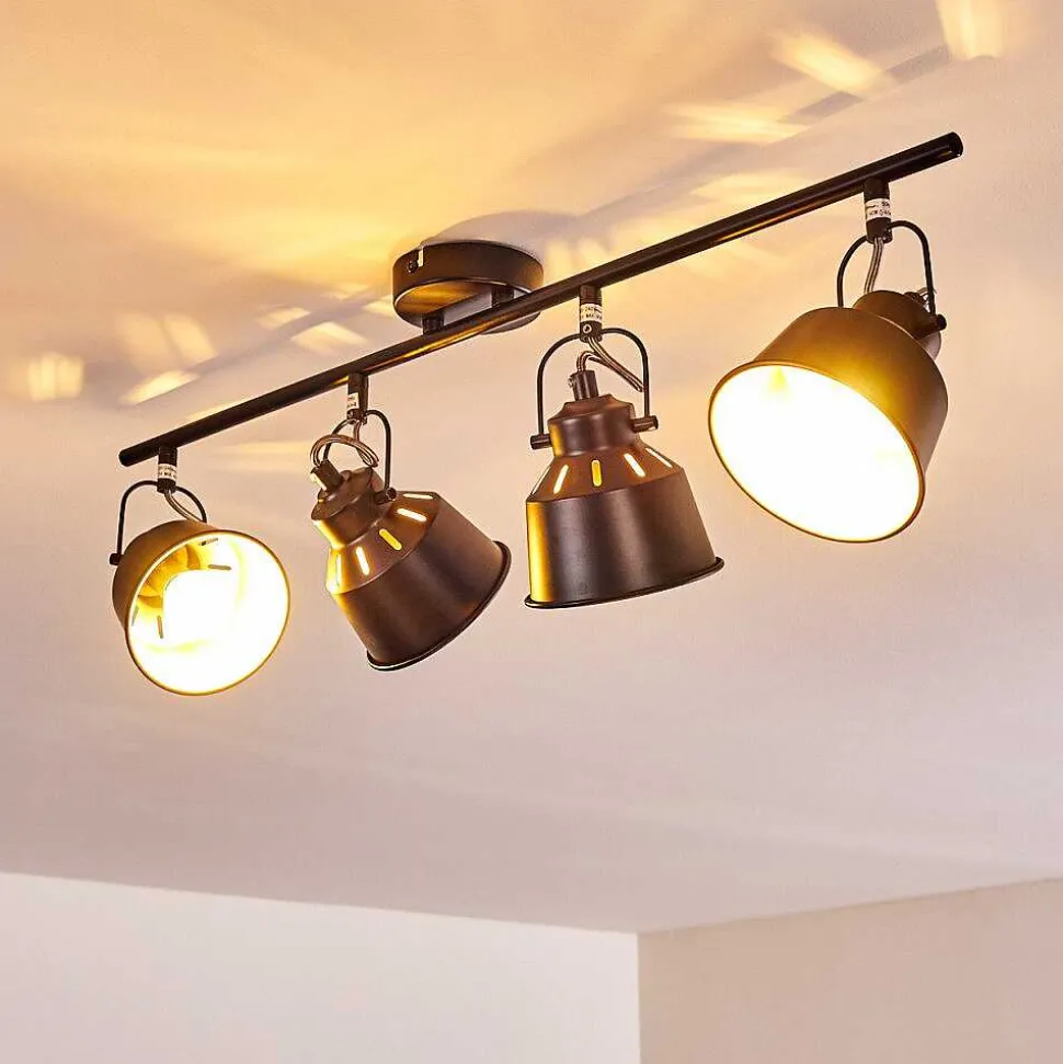 Plafonnier Safari Noir, 4 Lumieres