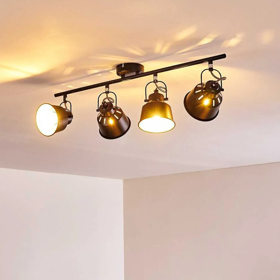 Plafonnier Safari Noir, 4 Lumieres