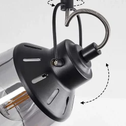 Plafonnier Safari Noir, 3 Lumieres