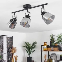 Plafonnier Safari Noir, 3 Lumieres