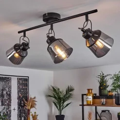 Plafonnier Safari Noir, 3 Lumieres