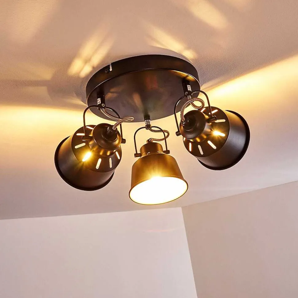 Plafonnier Safari Noir, 3 Lumieres