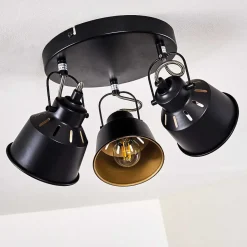 Plafonnier Safari Noir, 3 Lumieres