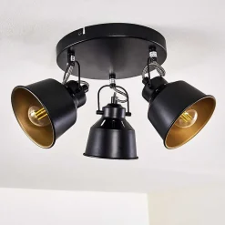 Plafonnier Safari Noir, 3 Lumieres