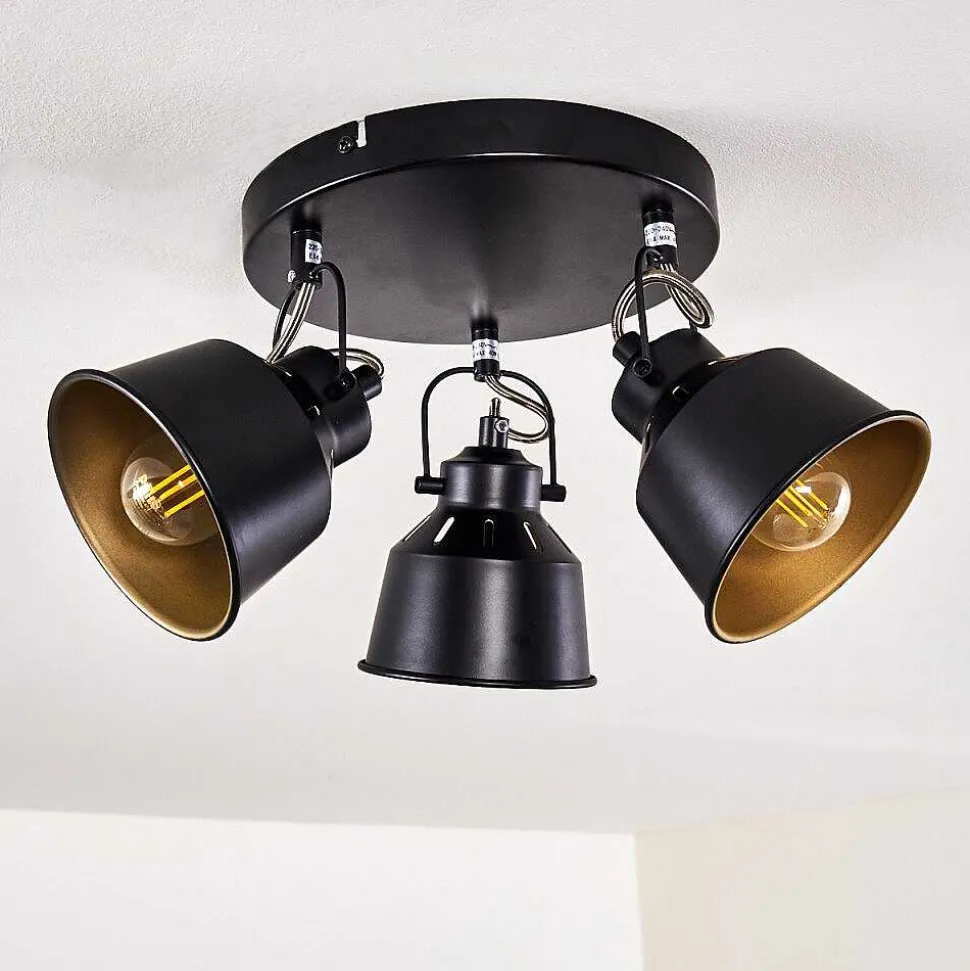 Plafonnier Safari Noir, 3 Lumieres