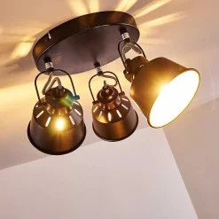 Plafonnier Safari Noir, 3 Lumieres