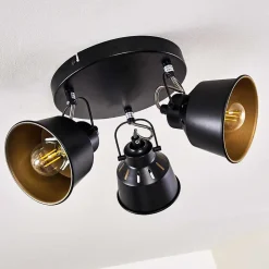 Plafonnier Safari Noir, 3 Lumieres