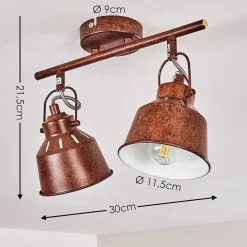 Plafonnier Safari Rouille, 2 Lumieres