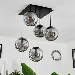 Plafonnier Salamonde Noir, 5 Lumieres