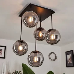 Plafonnier Salamonde Noir, 5 Lumieres