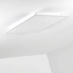 Plafonnier Salmi Led Aluminium, Blanc, 1 Lumiere, Telecommandes