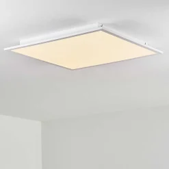 Plafonnier Salmi Led Aluminium, Blanc, 1 Lumiere, Telecommandes