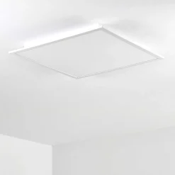 Plafonnier Salmi Led Aluminium, Blanc, 1 Lumiere, Telecommandes