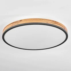 Plafonnier Salmi Led Anthracite, Brun, Couleur Bois, Noir, 1 Lumiere, Telecommandes