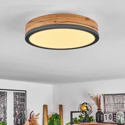 Plafonnier Salmi Led Anthracite, Brun, Couleur Bois, 1 Lumiere