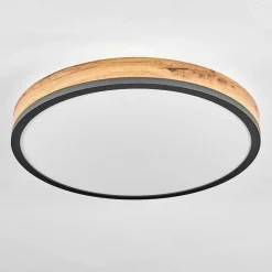 Plafonnier Salmi Led Anthracite, Brun, Couleur Bois, Noir, 1 Lumiere, Telecommandes