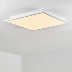 Plafonnier Salmi Led Blanc, 1 Lumiere, Telecommandes, Changeur De Couleurs