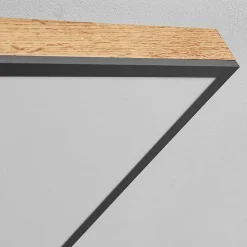 Plafonnier Salmi Led Couleur Bois, Noir, Blanc, 1 Lumiere