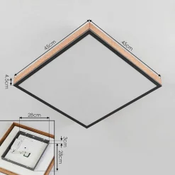 Plafonnier Salmi Led Couleur Bois, Noir, Blanc, 1 Lumiere