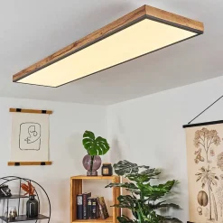 Plafonnier Salmi Led Couleur Bois, Noir, Blanc, 1 Lumiere