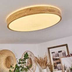 Plafonnier Samaira Led Ecru, 1 Lumiere, Telecommandes