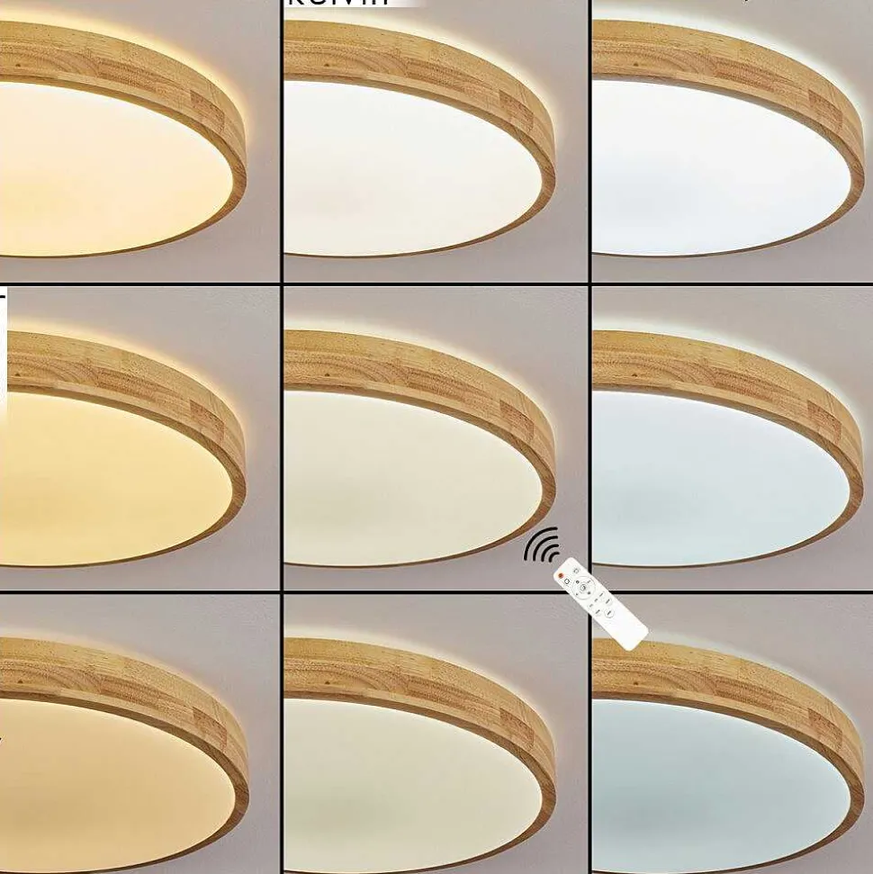 Plafonnier Samaira Led Ecru, 1 Lumiere, Telecommandes