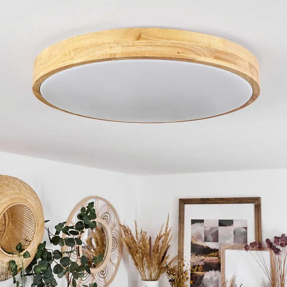 Plafonnier Samaira Led Ecru, 1 Lumiere, Telecommandes