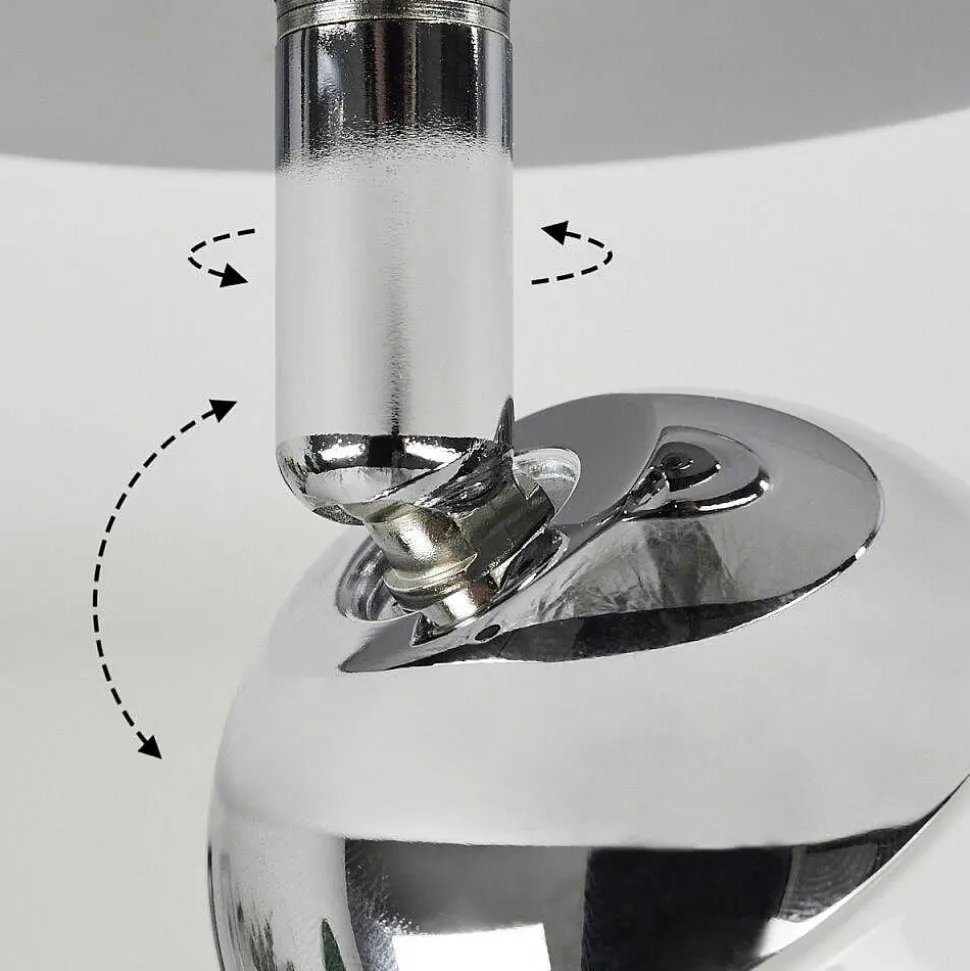 Plafonnier Sanchequias Led Chrome, 1 Lumiere, Telecommandes, Changeur De Couleurs