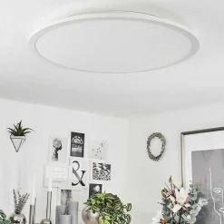 Plafonnier Sani Led Blanc, 1 Lumiere, Telecommandes, Changeur De Couleurs