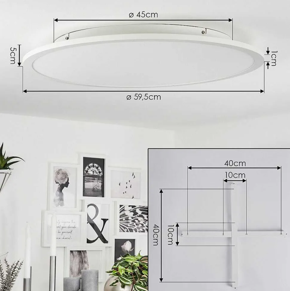 Plafonnier Sani Led Blanc, 1 Lumiere, Telecommandes, Changeur De Couleurs