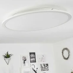 Plafonnier Sani Led Blanc, 1 Lumiere, Telecommandes, Changeur De Couleurs