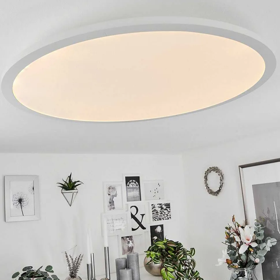 Plafonnier Sani Led Blanc, 1 Lumiere, Telecommandes, Changeur De Couleurs