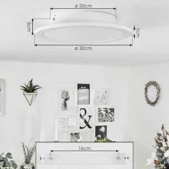 Plafonnier Sani Led Blanc, 1 Lumiere, Telecommandes, Changeur De Couleurs