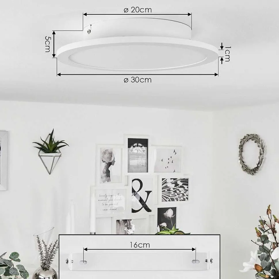 Plafonnier Sani Led Blanc, 1 Lumiere, Telecommandes, Changeur De Couleurs