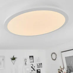 Plafonnier Sani Led Blanc, 1 Lumiere, Telecommandes, Changeur De Couleurs