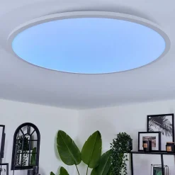 Plafonnier Sani Led Blanc, 1 Lumiere, Telecommandes, Changeur De Couleurs